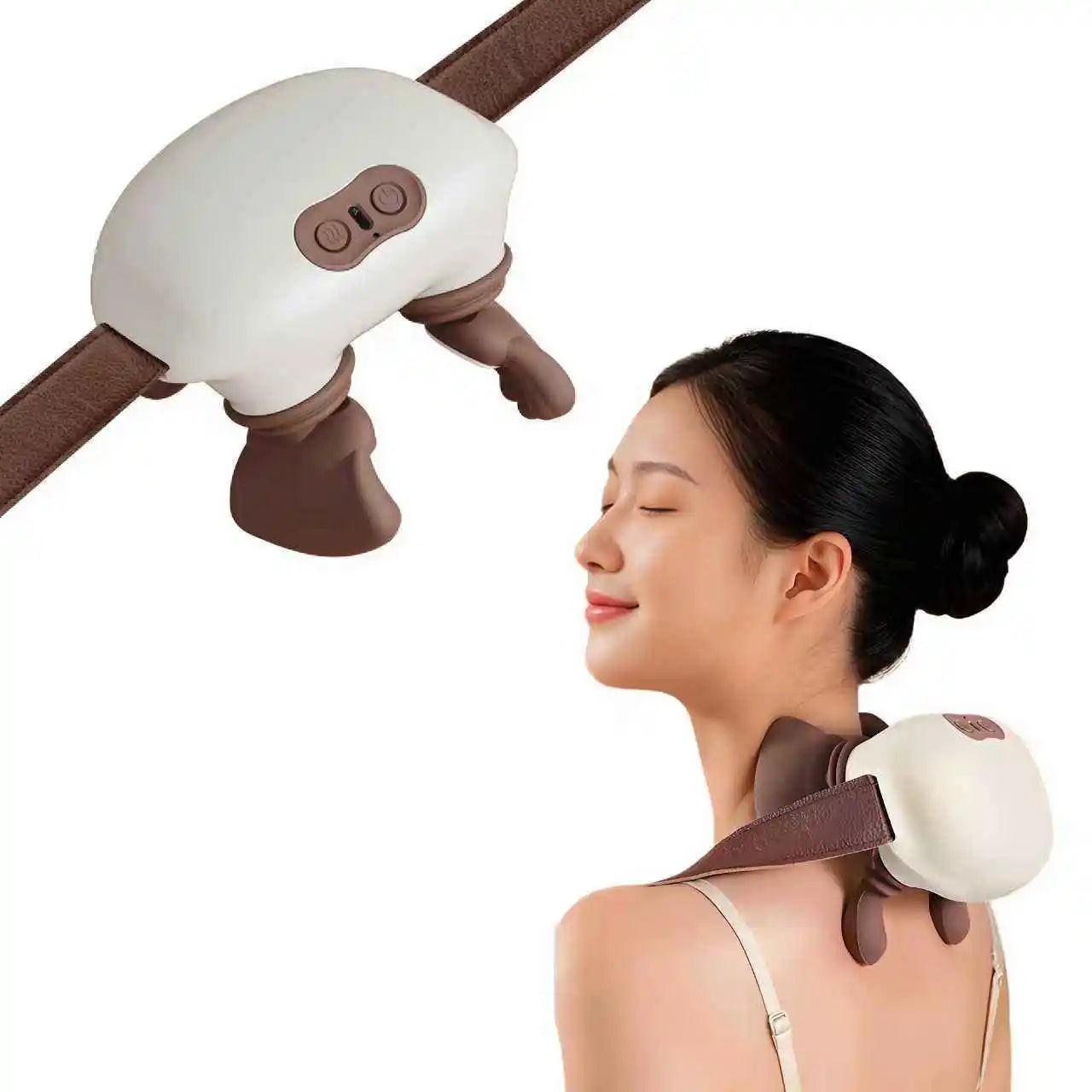 Massage Master Neck and Shoulder Electrlc Cervical Neck Massager with Heat 3-Speed for Back Pain Relief Scalene and Relax Muscle